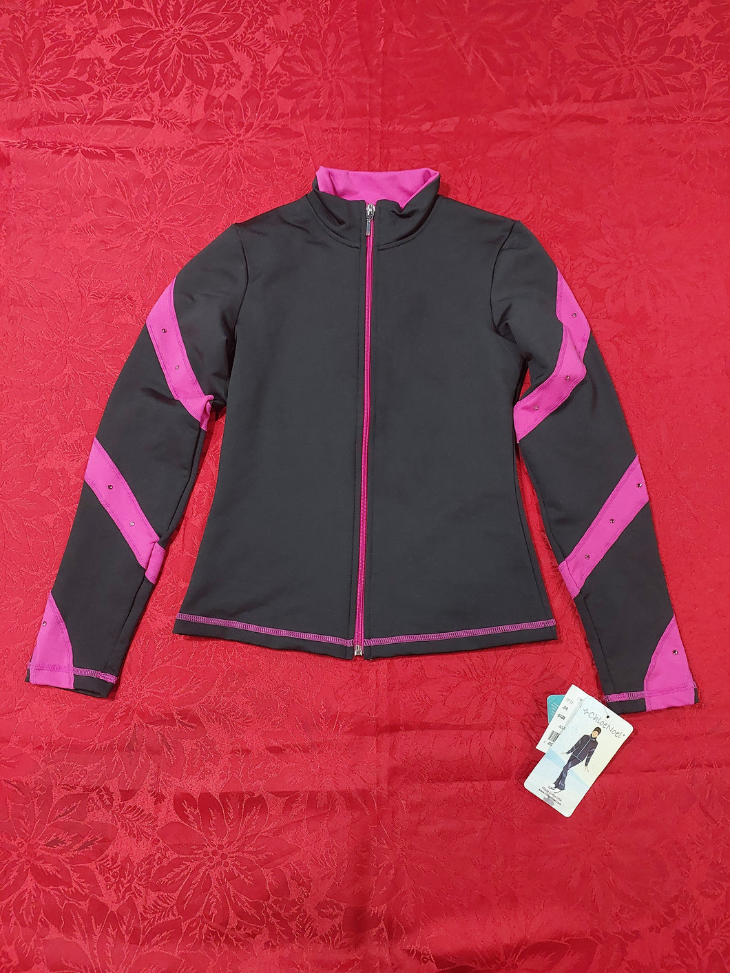 J36X ChloeNoel Crystal Spiral Jacket Fuchsia