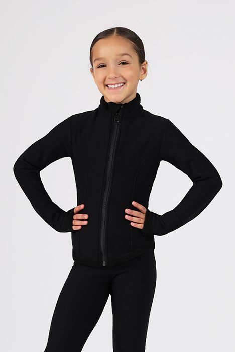 Figure Skating Polar Fleece Fitted Jacket By Polartec - Rhinestone R30 (Child Medium)