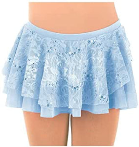MD6309 Mondor Layered Lace Skirt- Blue