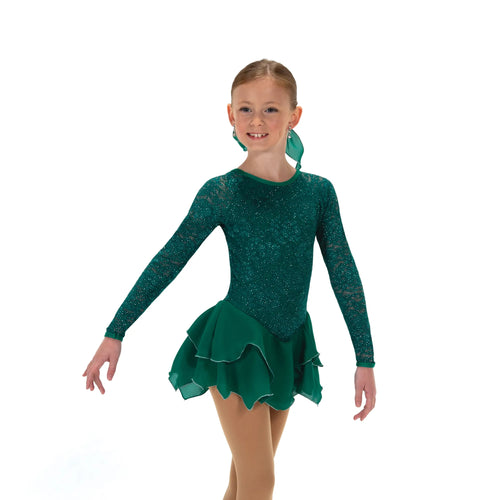 J623/25 Tulip Lace Dress Emerald Green