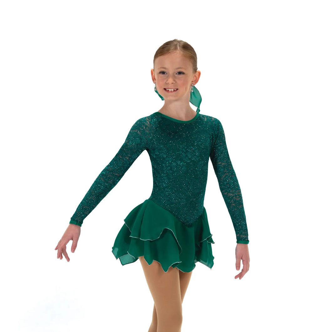J623/25 Tulip Lace Dress Emerald Green