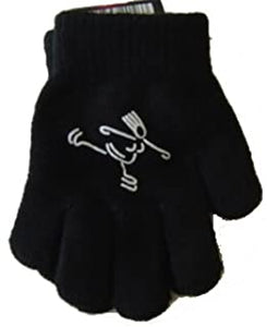 Youth Magic Stretch Gloves with Girl Ice Skater Logo