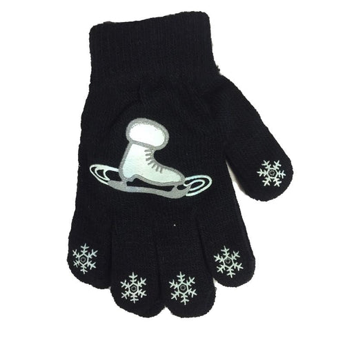 Youth Magic Stretch Gloves with Skate and Snowflake Logo
