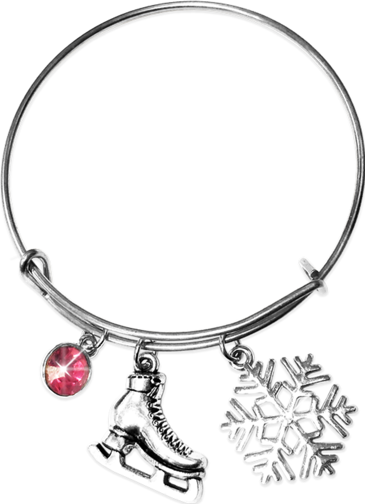 ChloeNoel Snowflake & Ice Skate Bracelet - Pink