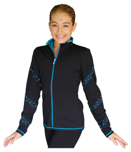 Crystal Spiral Jacket with Colour Zipper - Turquoise