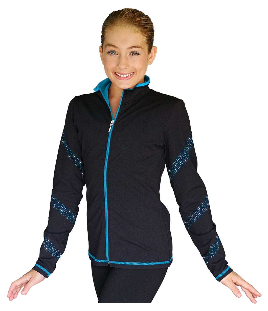 Crystal Spiral Jacket with Colour Zipper - Turquoise