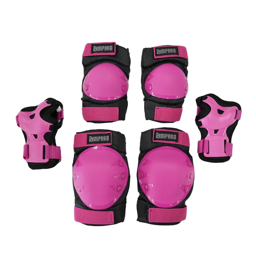 Rampage Knee, Elbow and Wrist Pad Set - Pink